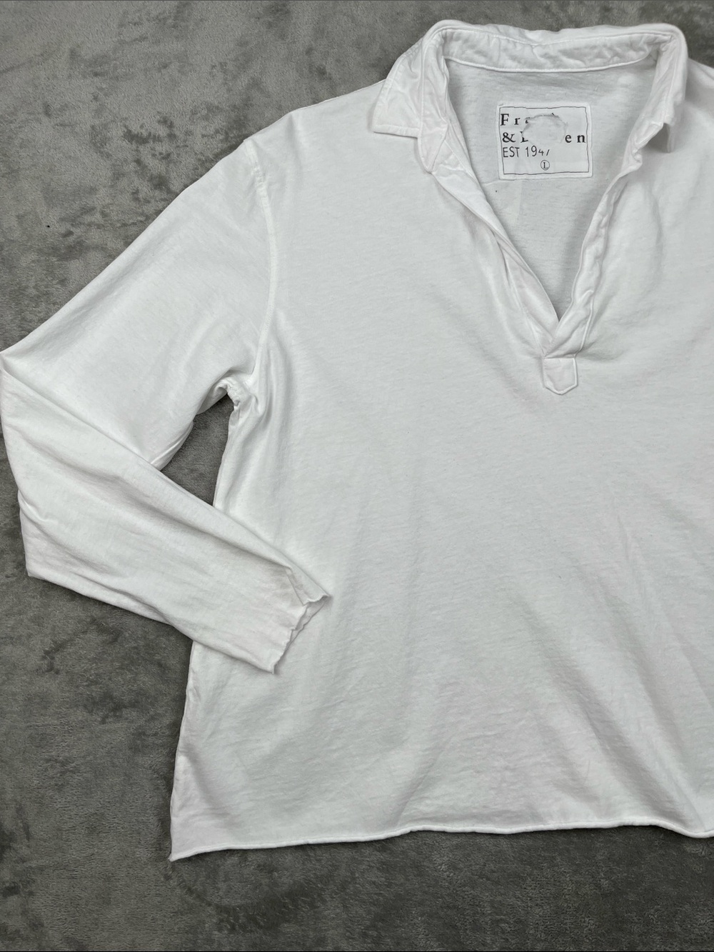 NEW Frank & Eileen L 100% Cotton White Popover Heritage Jersey Made in USA